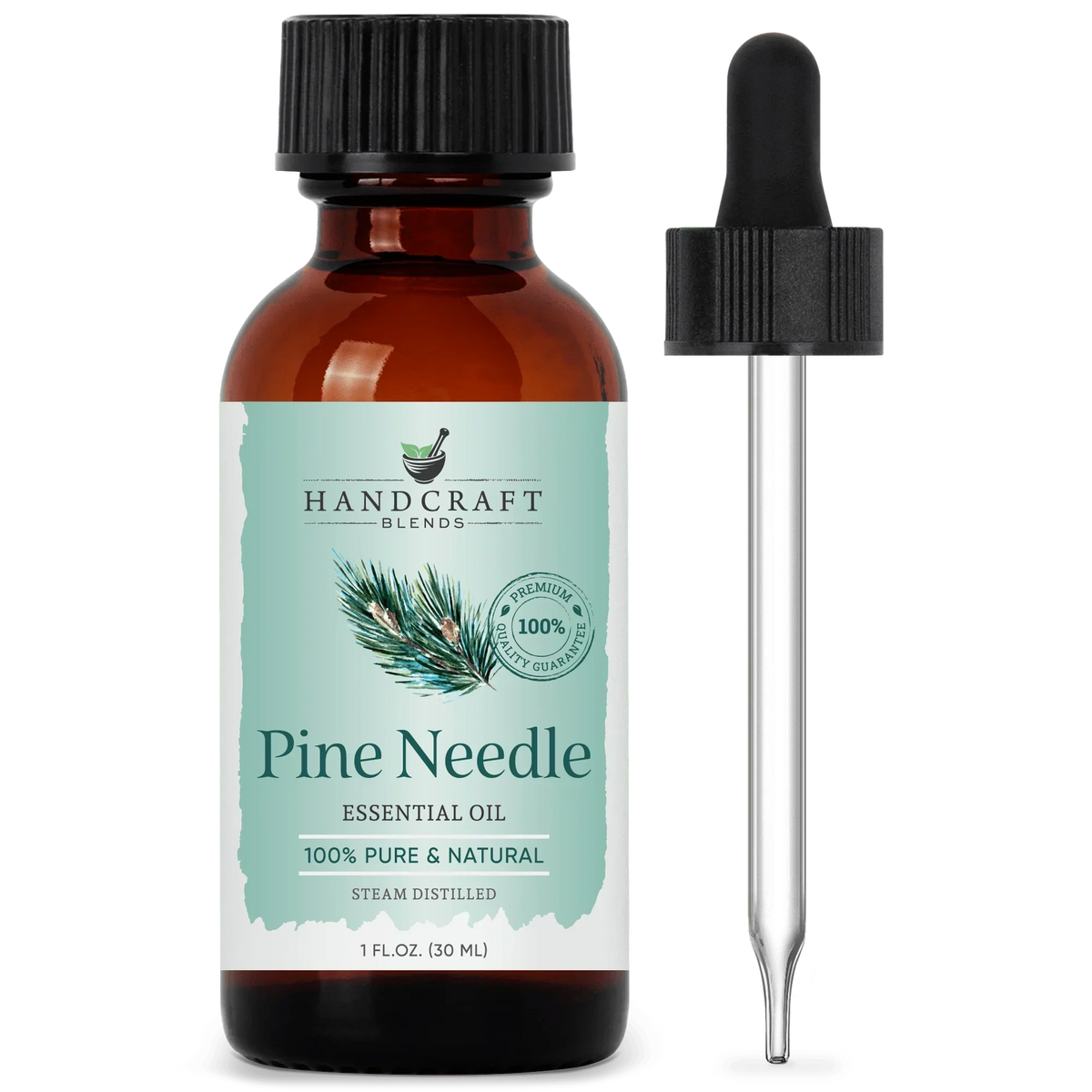 Pine needle essential oil bottle with dropper, 100% pure and natural, 1 fl oz