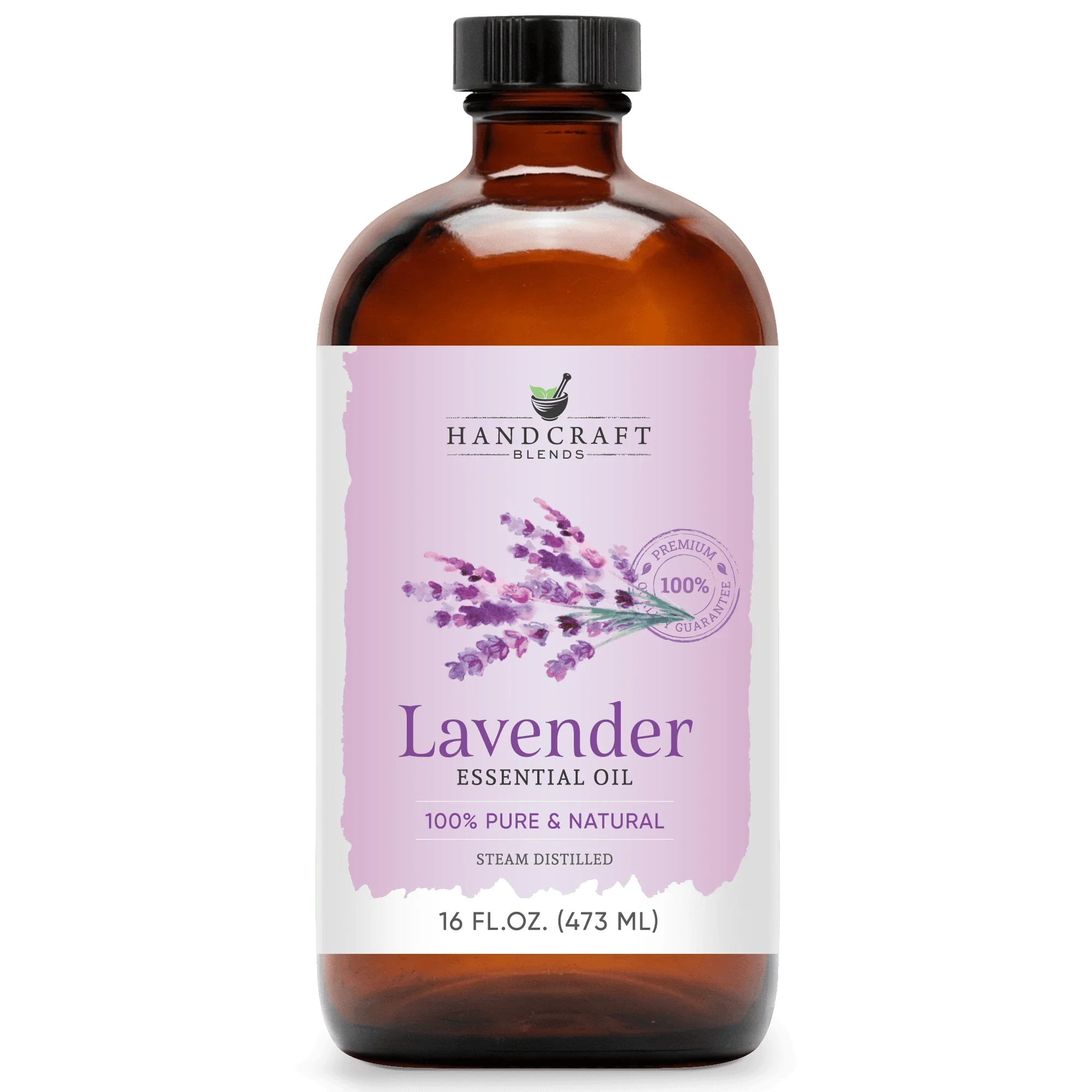 Lavender Essential Oil in Glass Bottle