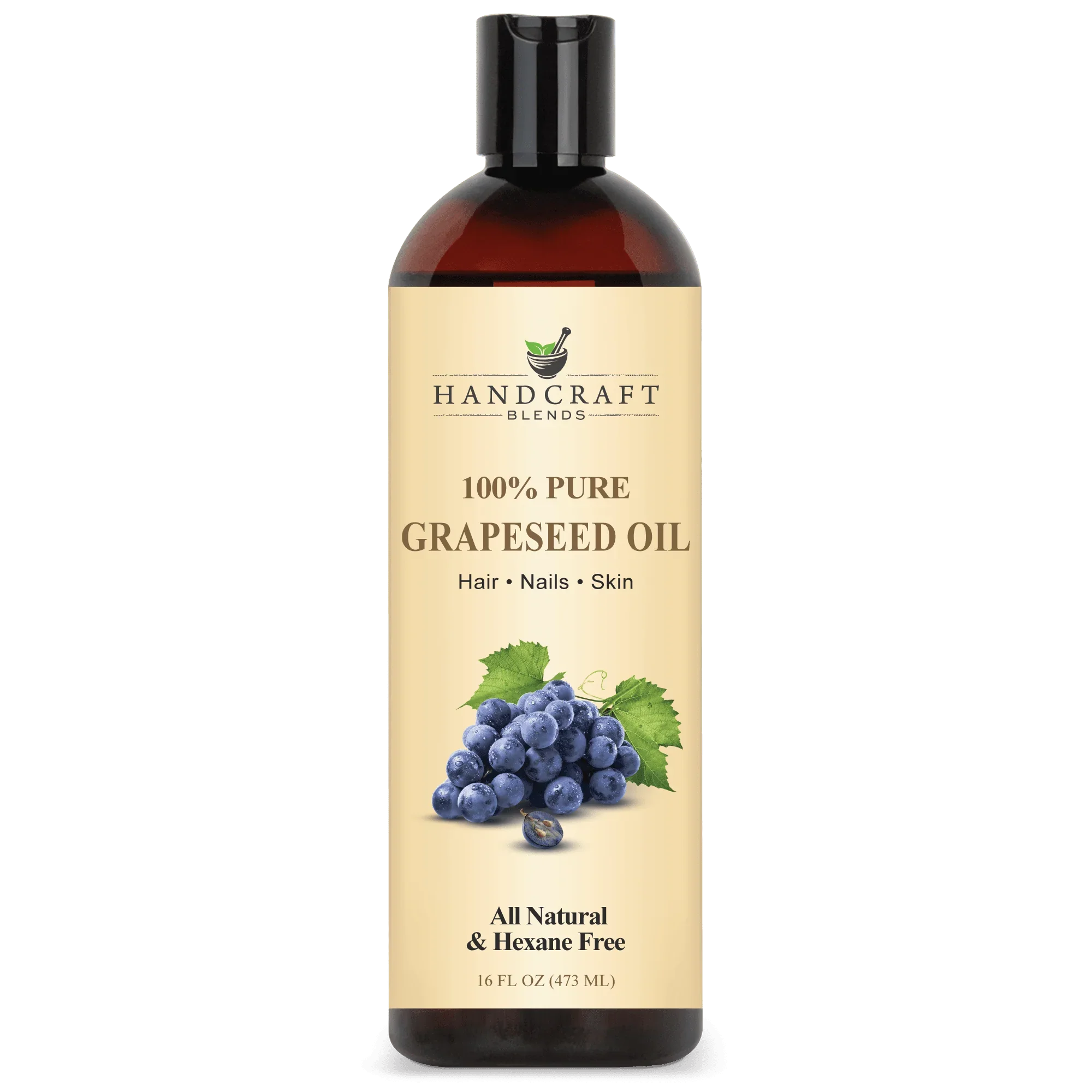 Handcraft Blends 100% pure grapeseed oil bottle for hair, nails, skin, 16oz