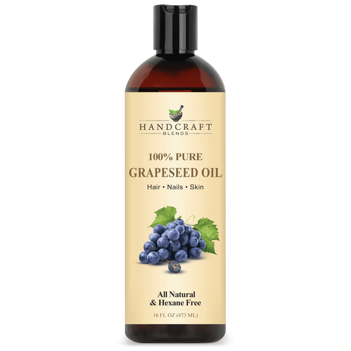 Handcraft Blends 100% pure grapeseed oil bottle for hair, nails, skin, 16oz