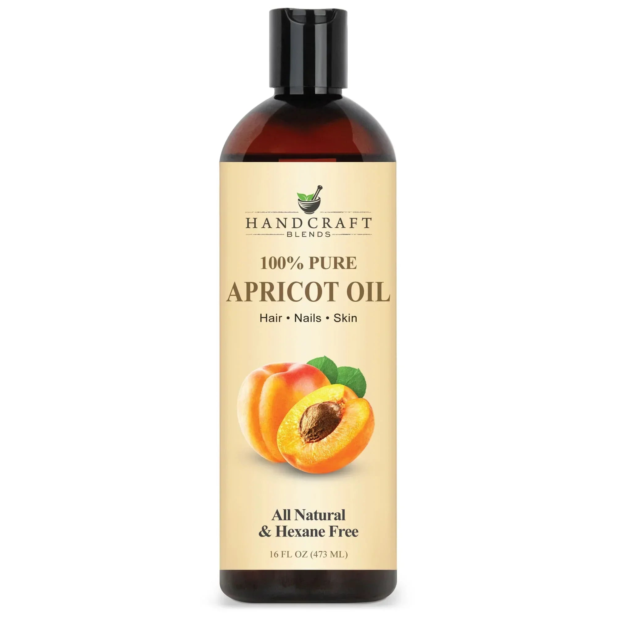 Handcraft Blends 100% pure apricot oil bottle for hair, nails, and skin, 16oz