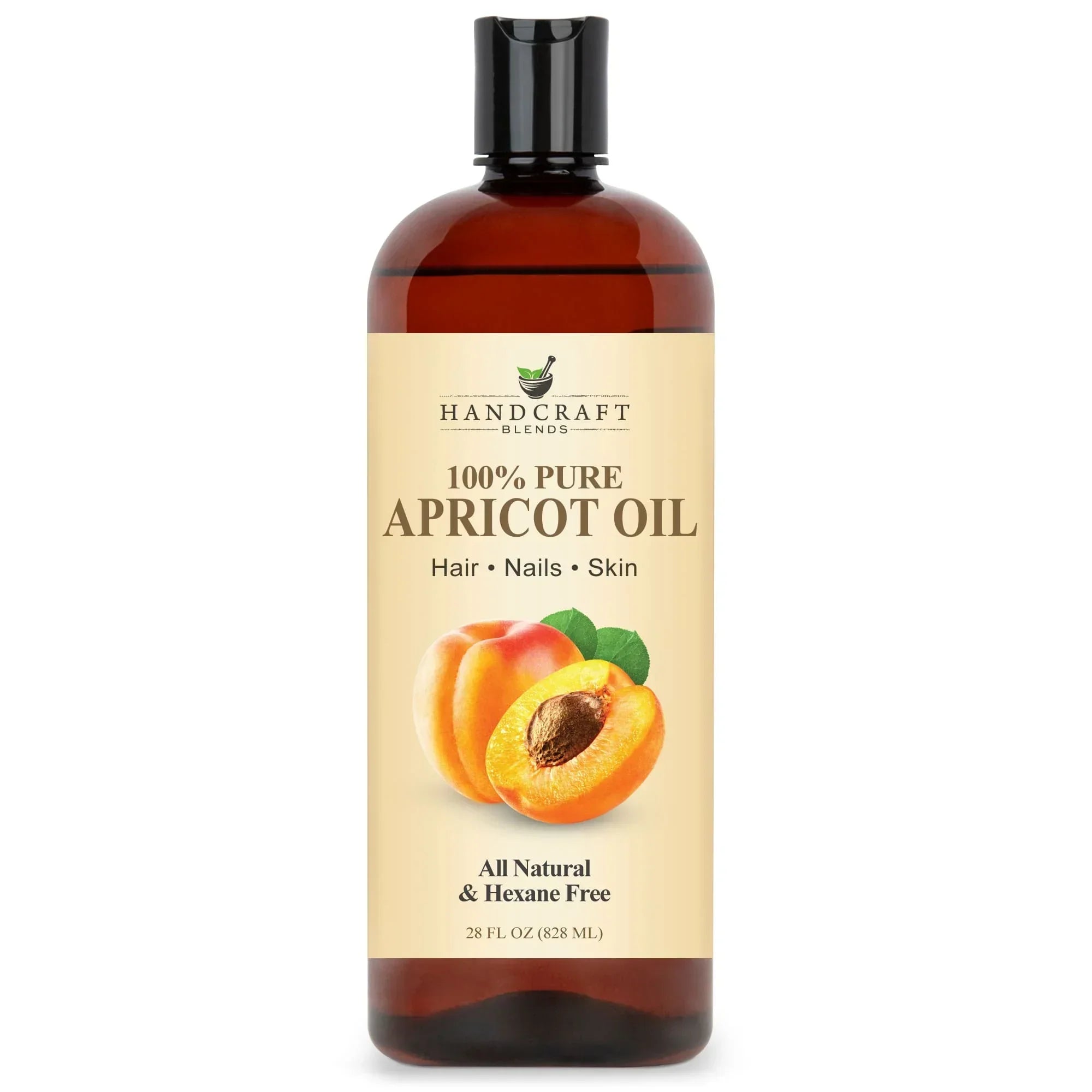 Handcraft Blends 100% pure apricot oil bottle for hair, nails, and skin, 28oz size