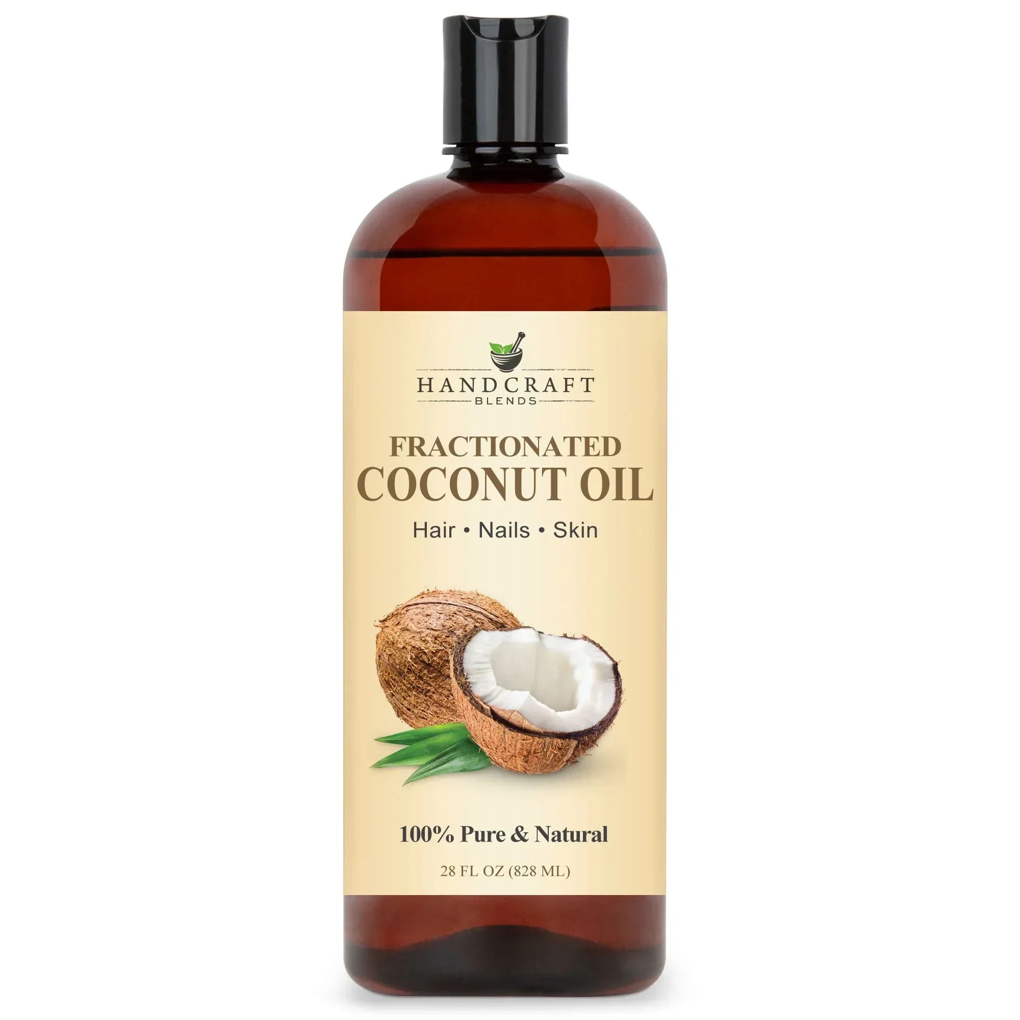 Handcraft Blends fractionated coconut oil bottle for hair, nails, and skin, 28oz size