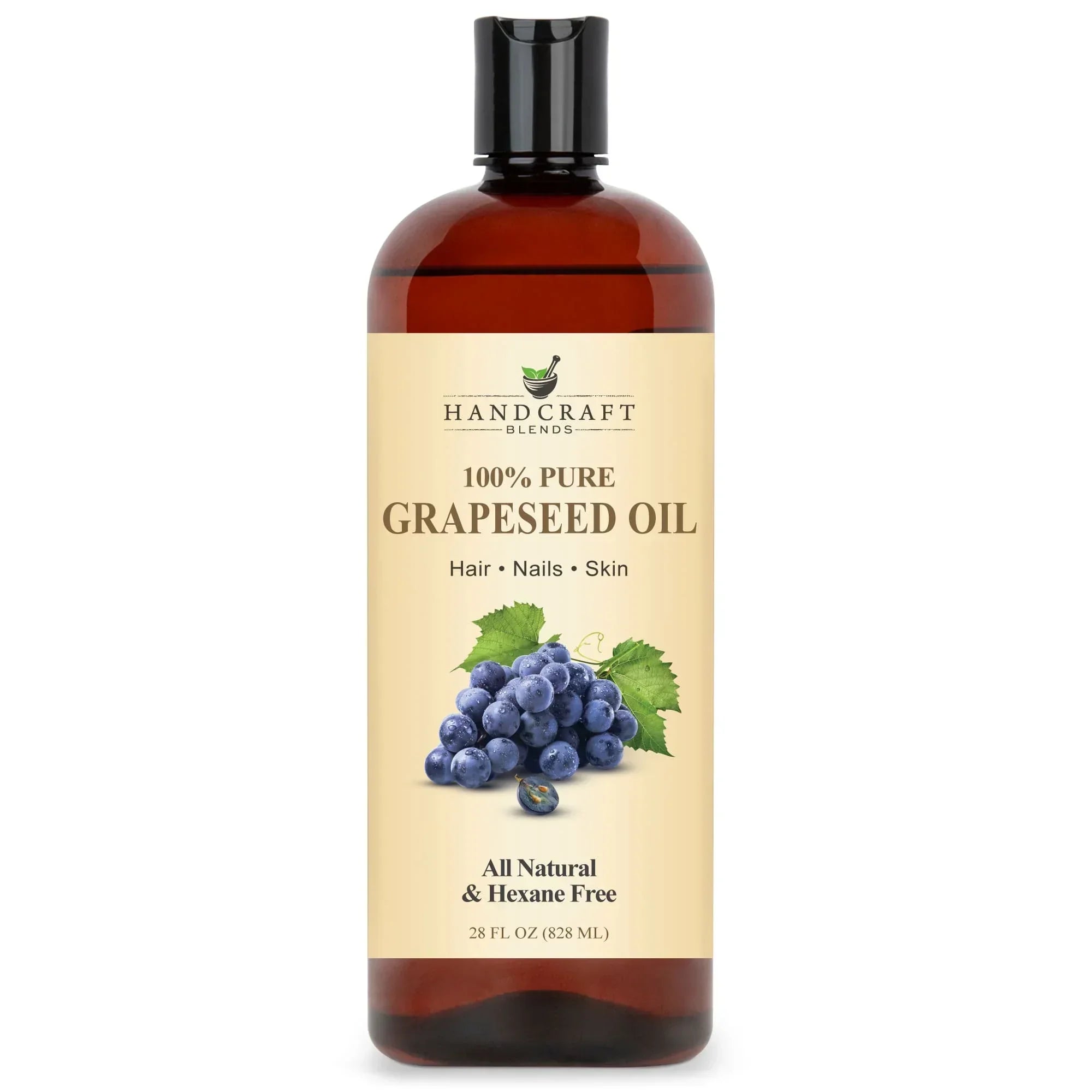 Handcraft Blends 100% pure grapeseed oil 28oz bottle for hair, nails, skin, all natural.
