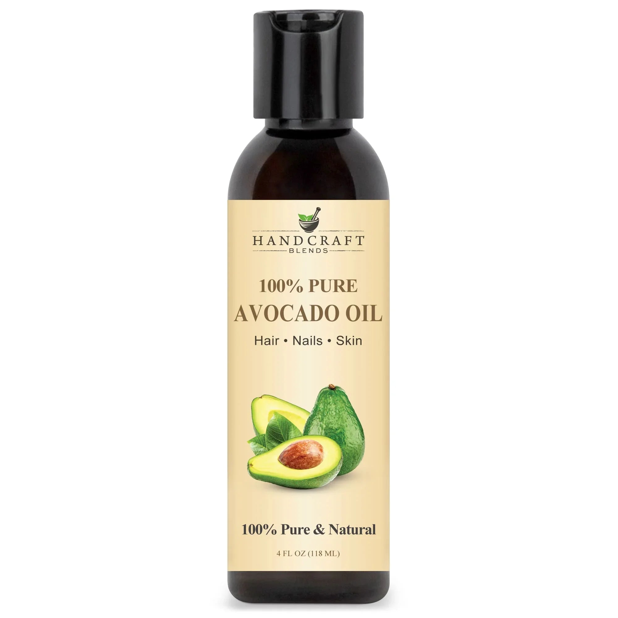Handcraft Blends 100% pure avocado oil bottle for hair, nails, and skin, 4 oz size