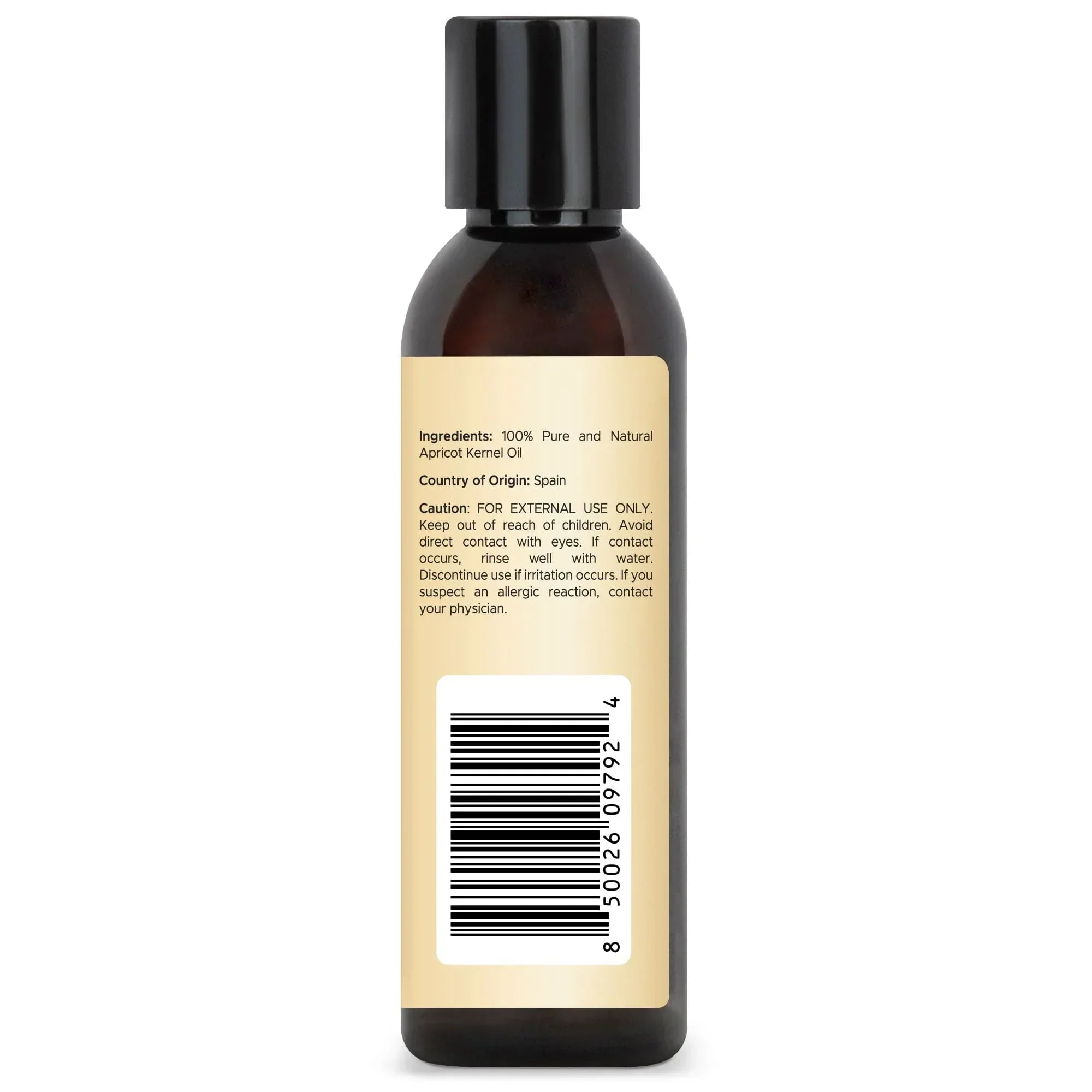 Handcraft Blends apricot kernel oil 4oz bottle, label with ingredients and barcode visible