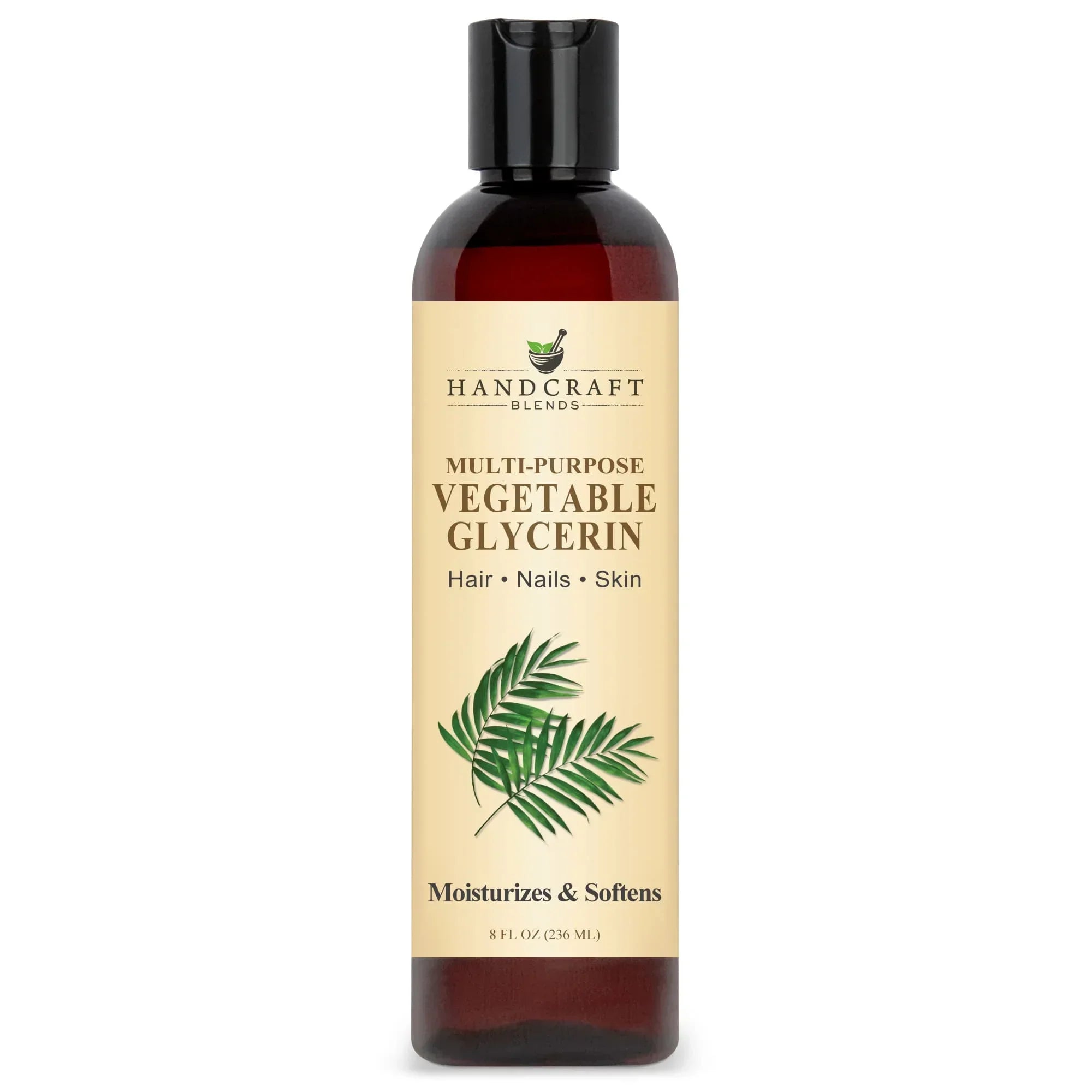 8oz bottle of multi-purpose vegetable glycerin for hair, nails, and skin moisturizing
