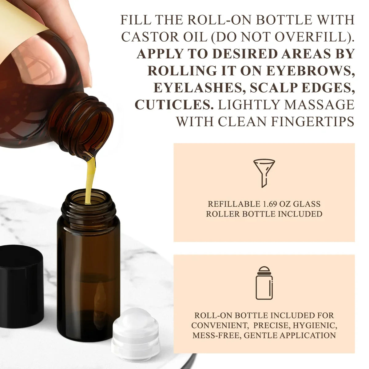 Organic Castor Oil Pack Wrap with Roll on Bottle