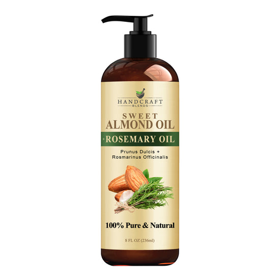 Handcraft Sweet Almond Oil infused with Rosemary - 100% Pure and Natural - 8 Fl. oz