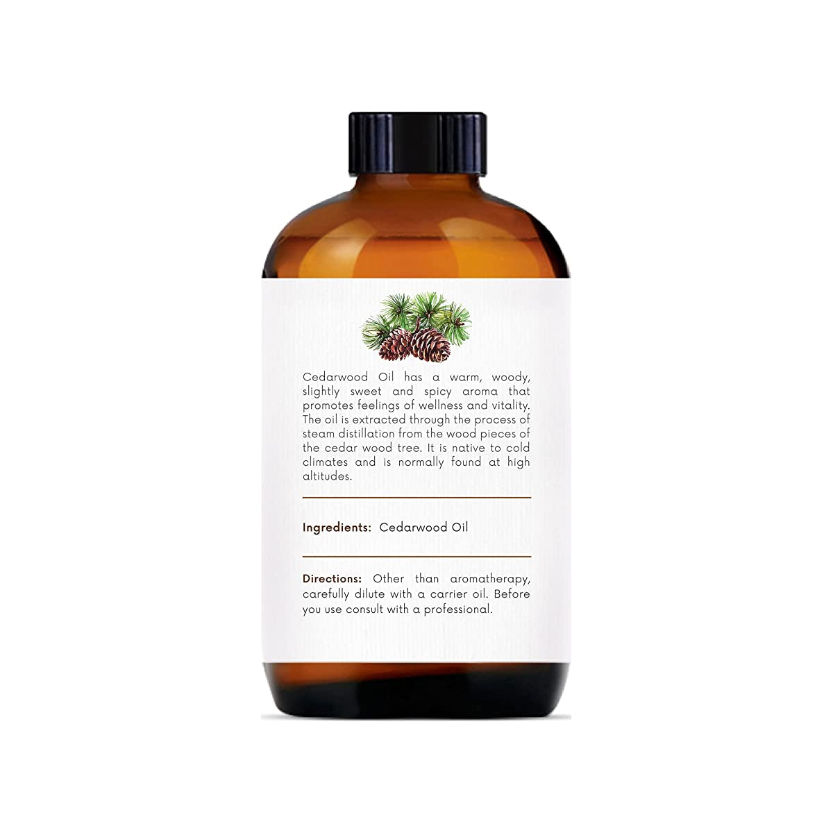 essential oil bottle cedarwood 4oz back