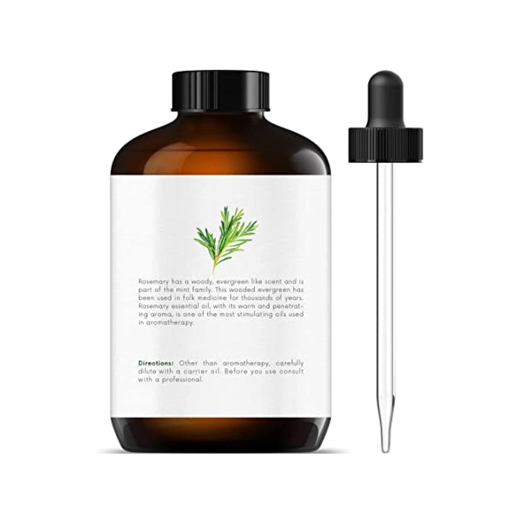 rosemary essential oil bottle 4 Oz back