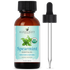 Amber glass bottle of organic spearmint essential oil with dropper, herbal aromatherapy product