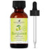 Amber glass bottle of bergamot essential oil with dropper, labeled pure and natural, 1 oz.