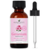 Geranium essential oil 1oz amber bottle with pink label and dropper for aromatherapy