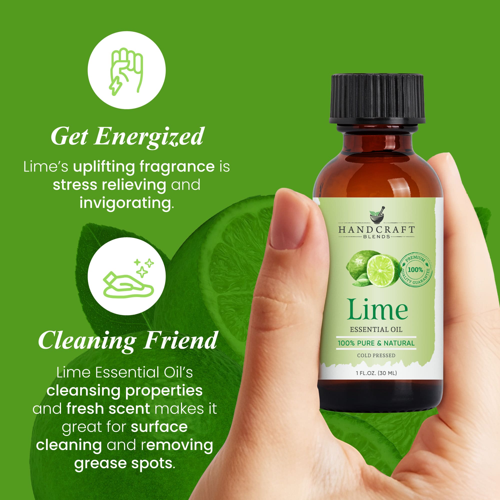 Lime Essential Oil – Pure Citrus Aromatherapy Oil | Handcraft Blends