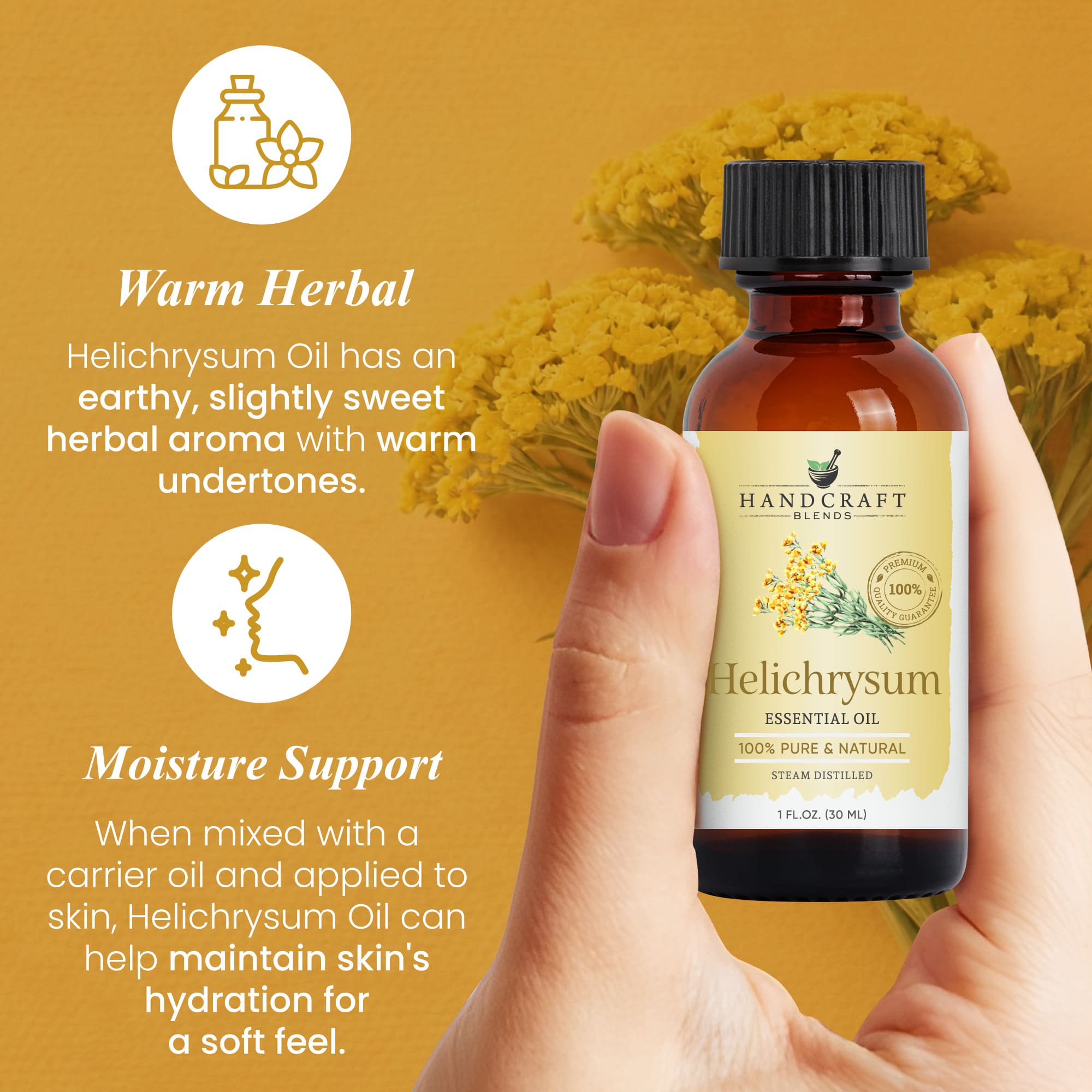 Helichrysum essential oil rare floral herb notes