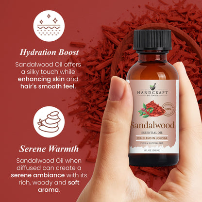 Sandalwood Essential Oil - 10% Blend in Jojoba