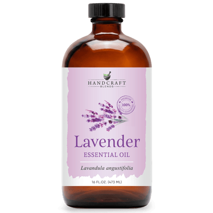Lavender Essential Oil in Glass Bottle