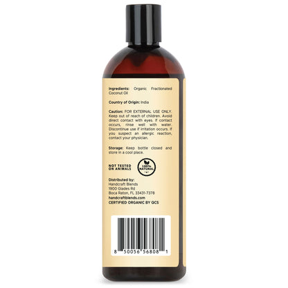 Organic Fractionated Coconut Carrier Oil