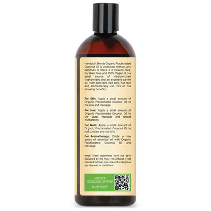 Organic Fractionated Coconut Carrier Oil