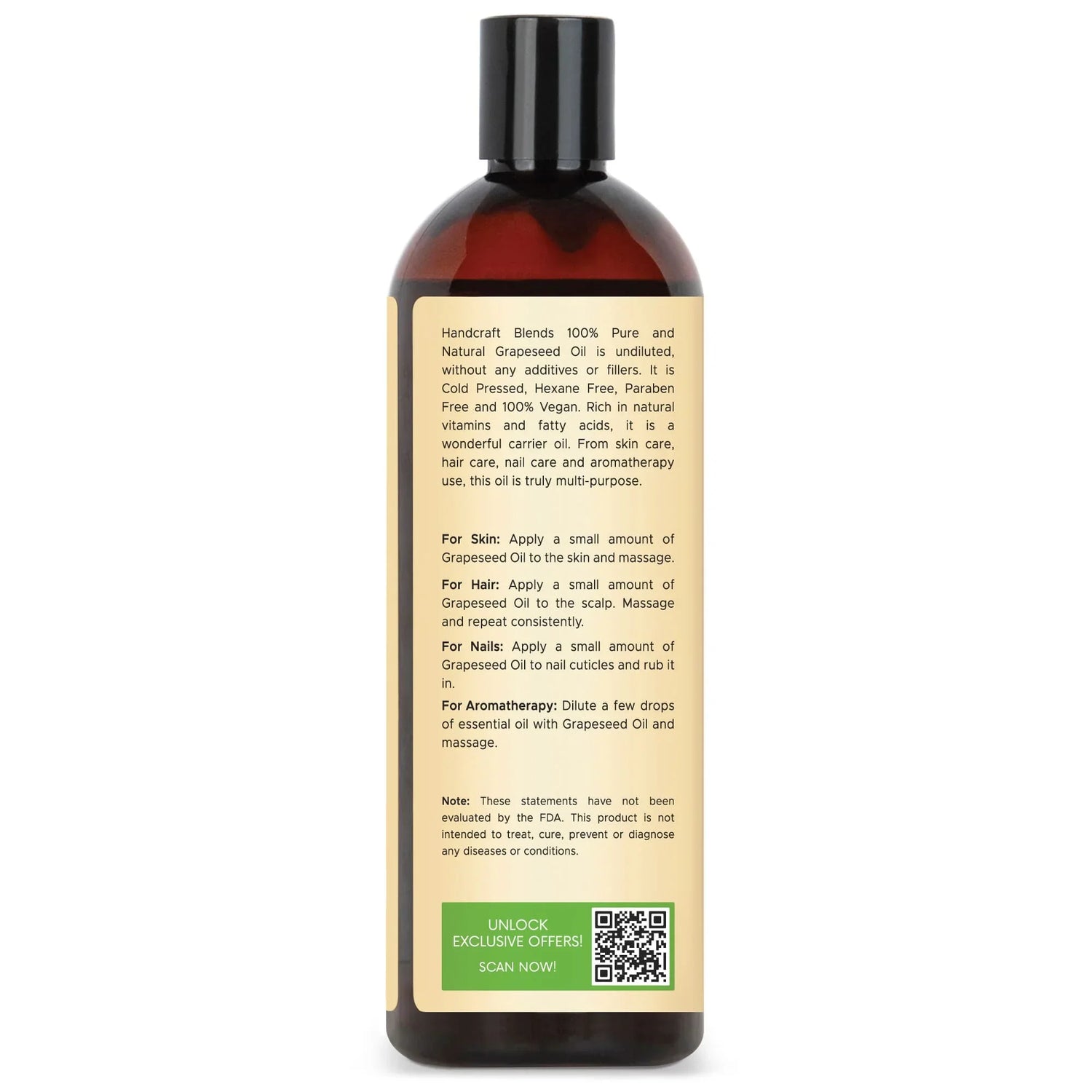Handcraft Blends 100% Pure Grapeseed Oil All Natural Premium Therapeutic Grade Huge, 16 Oz Handcraft Blends 100% Pure Grapeseed Oil All Natural Premium Therapeutic Grade Huge, 16 Oz
