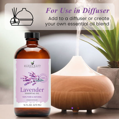 Lavender Essential Oil in Glass Bottle