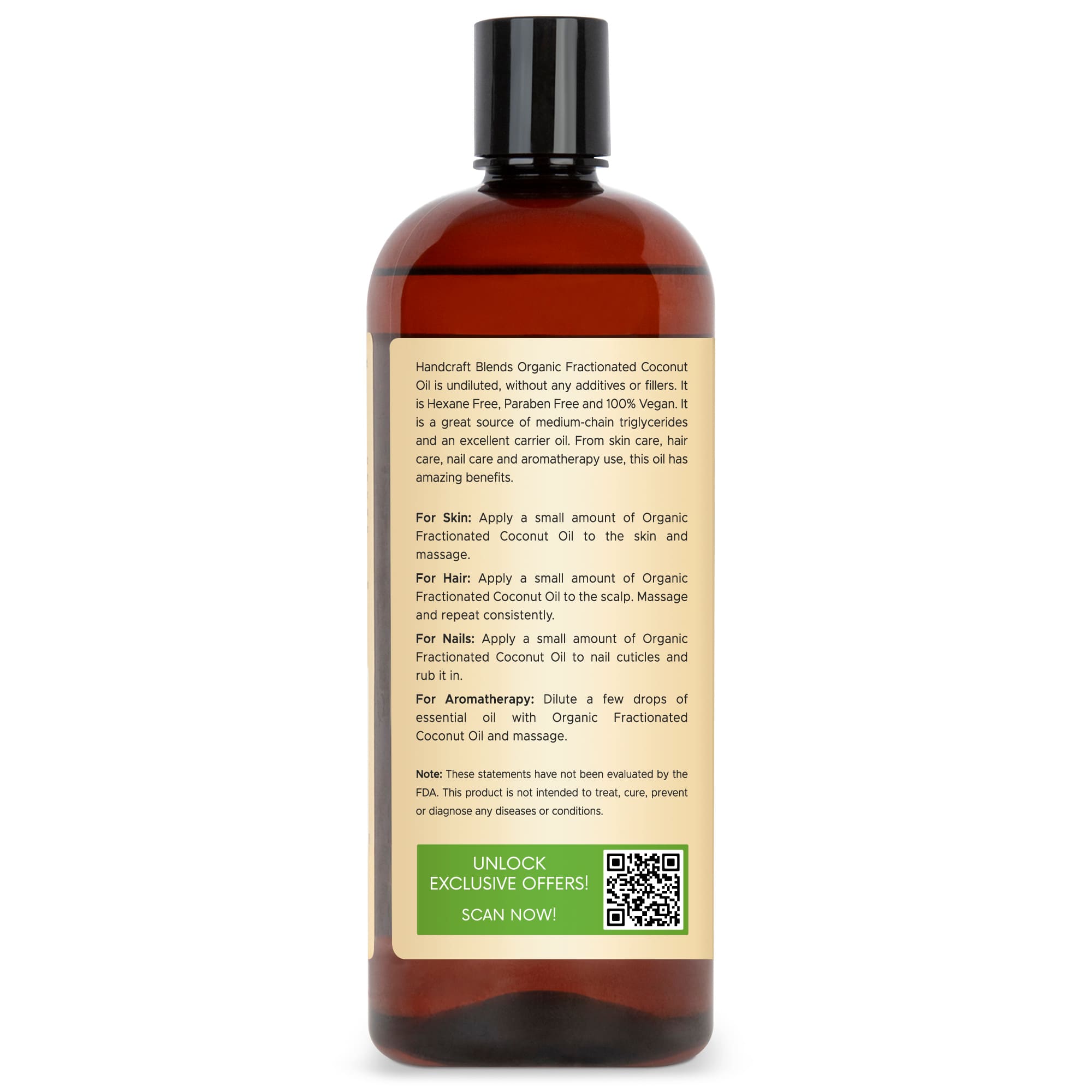 Organic Fractionated Coconut Carrier Oil