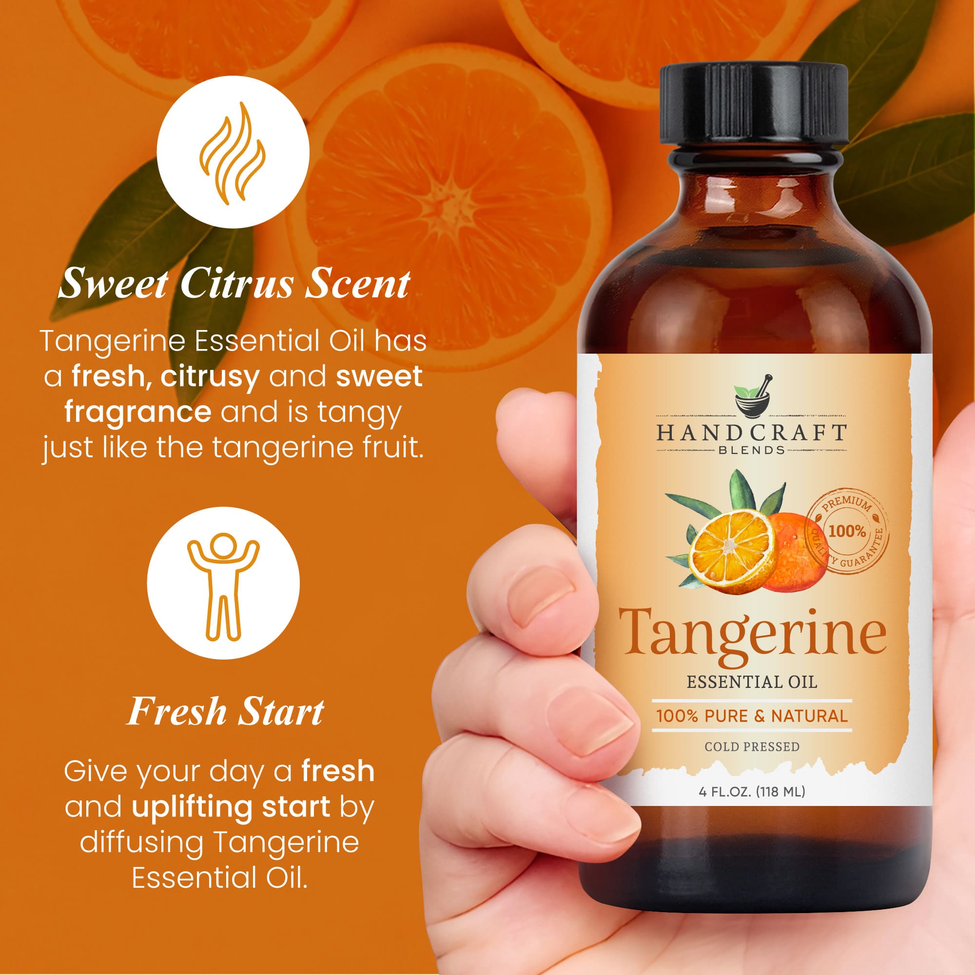 Tangerine essential oil lifestyle image