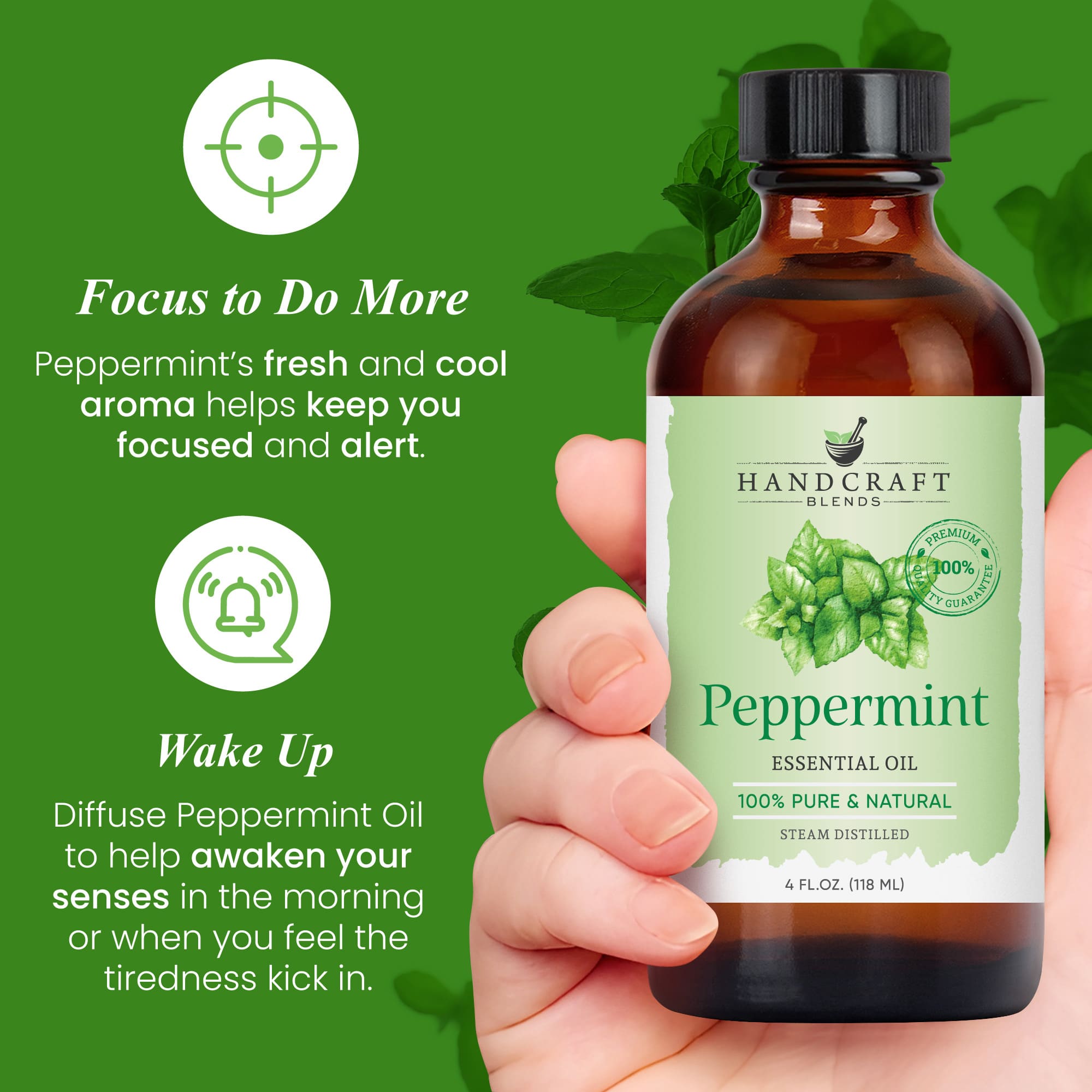 Peppermint Essential Oil – Pure Mint Aromatherapy Oil | Handcraft