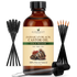 Jamaican black castor oil 4oz bottle with mascara brushes and dropper, cold pressed, for hair, nails, skin