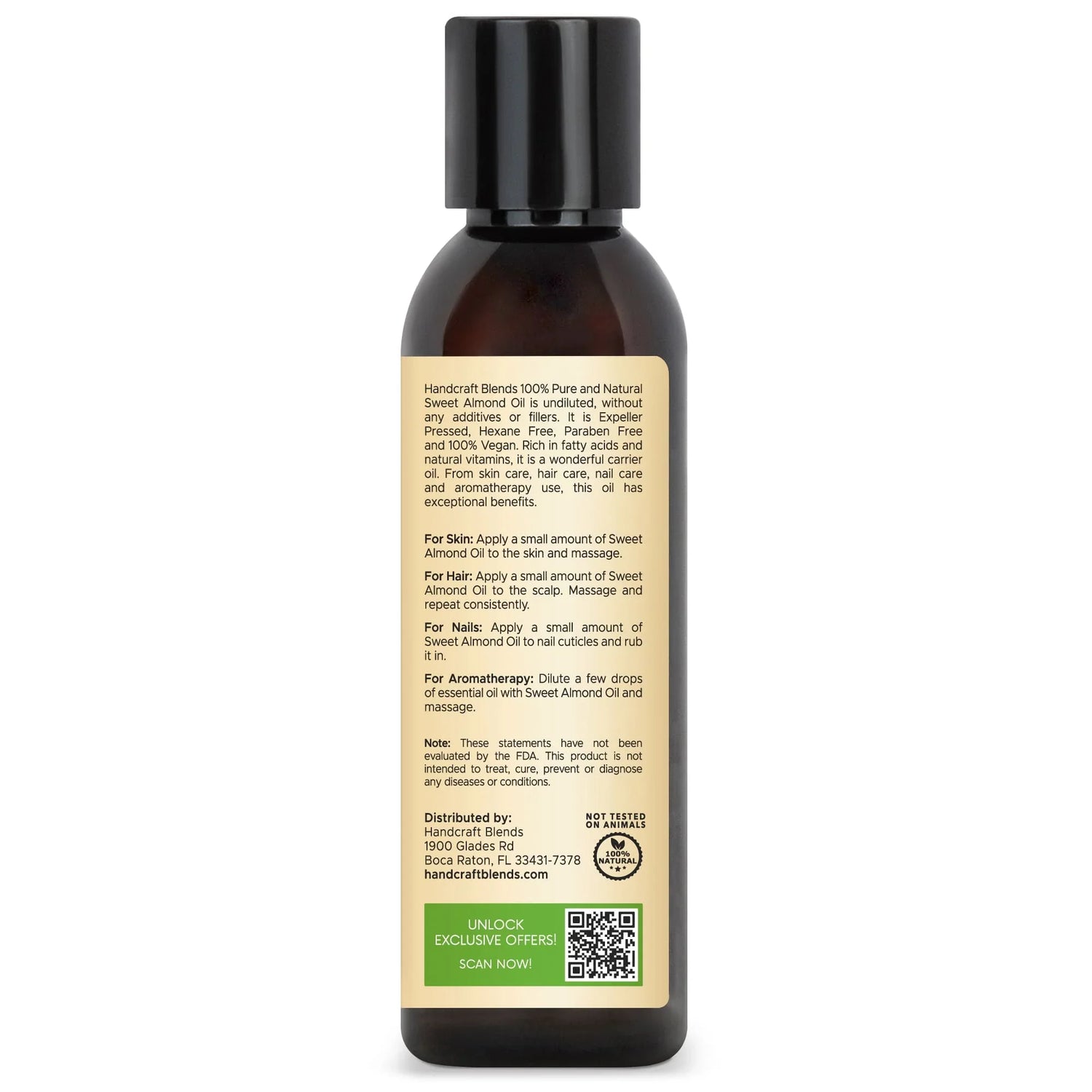 Handcraft Blends, 100% Pure Sweet Almond Oil Handcraft Blends, 100% Pure Sweet Almond Oil
