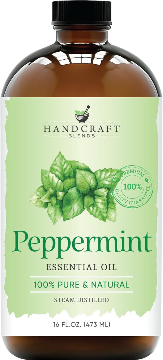 Handcraft Peppermint Essential Oil in Glass Bottle  Huge 16 Fl Oz