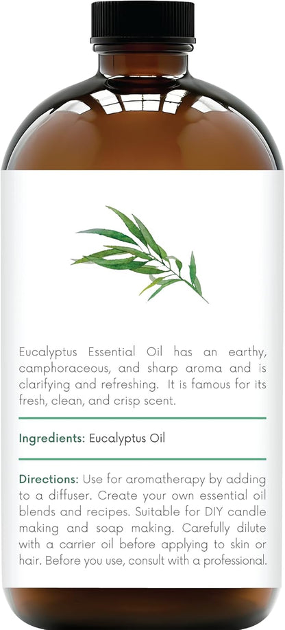 Eucalyptus Essential Oil in Glass Bottle