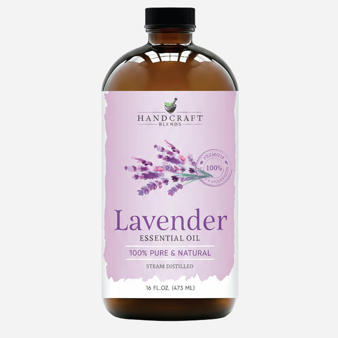 Lavender Essential Oil in Glass Bottle