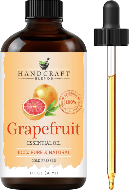 Grapefruit essential oil bottle with dropper 