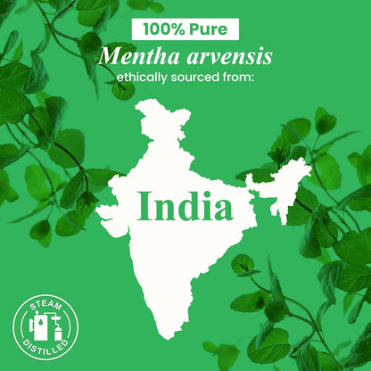 Peppermint Essential Oil in Glass Bottle