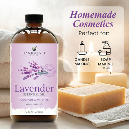 Lavender Essential Oil in Glass Bottle