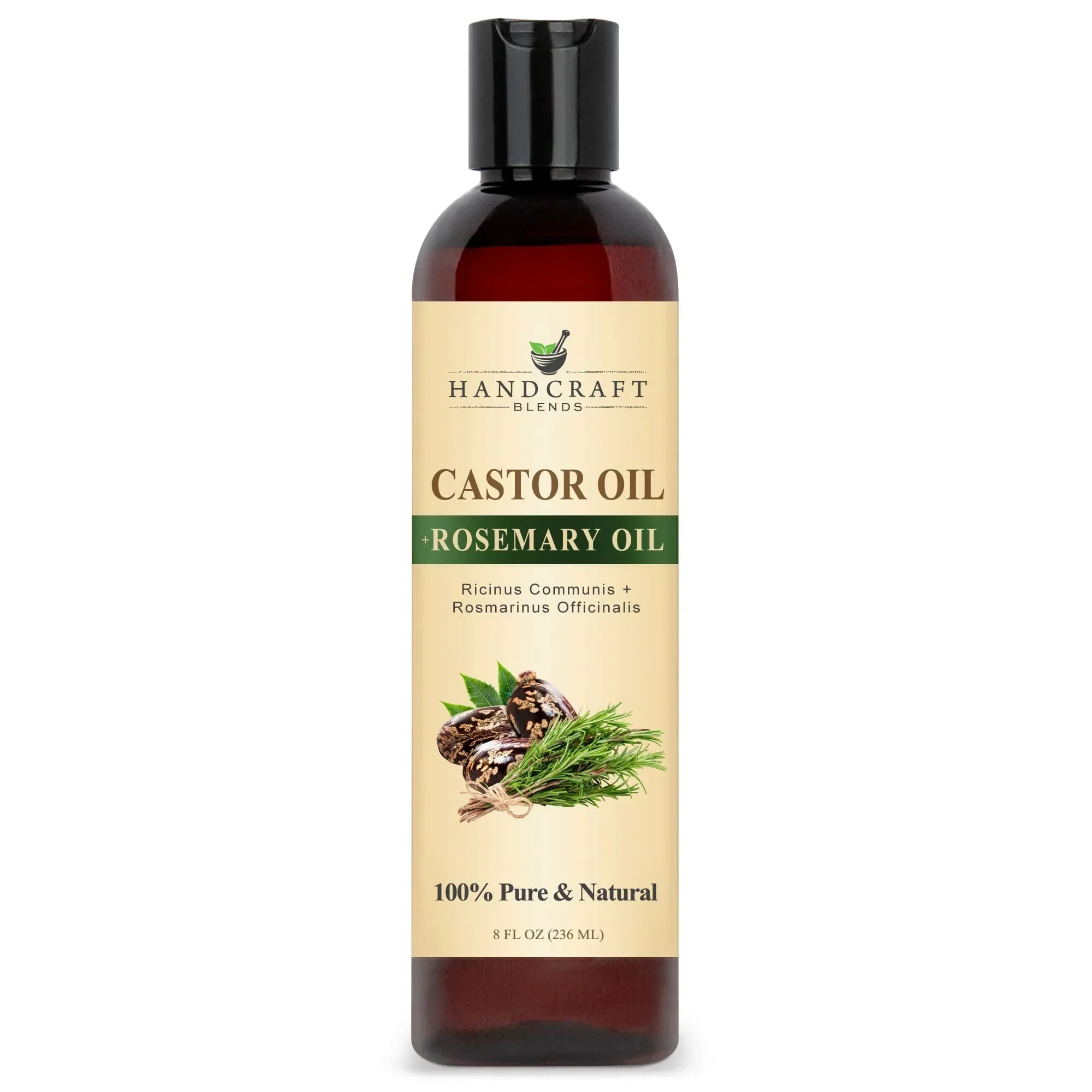 Castor Carrier Oil infused with Rosemary bottle front view
