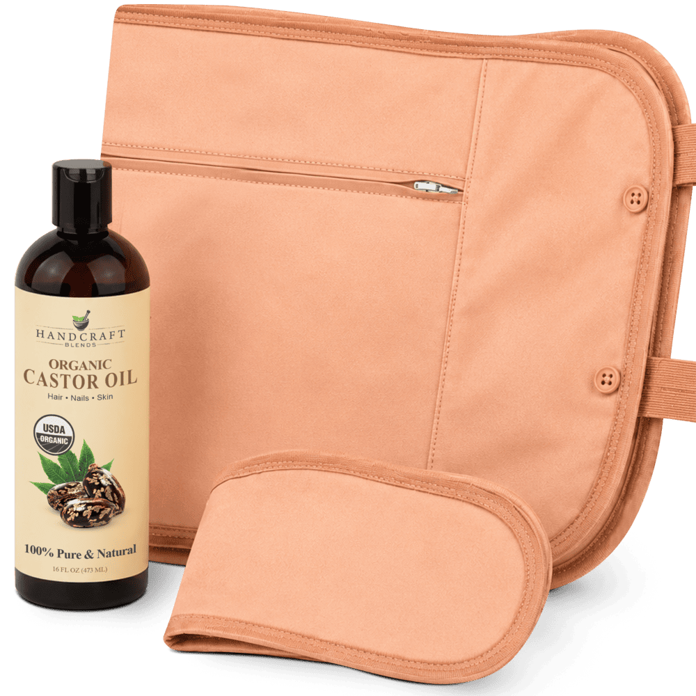 Castor Oil Pack Wrap - Organic Castor Carrier Oil with Reusable Wraps
