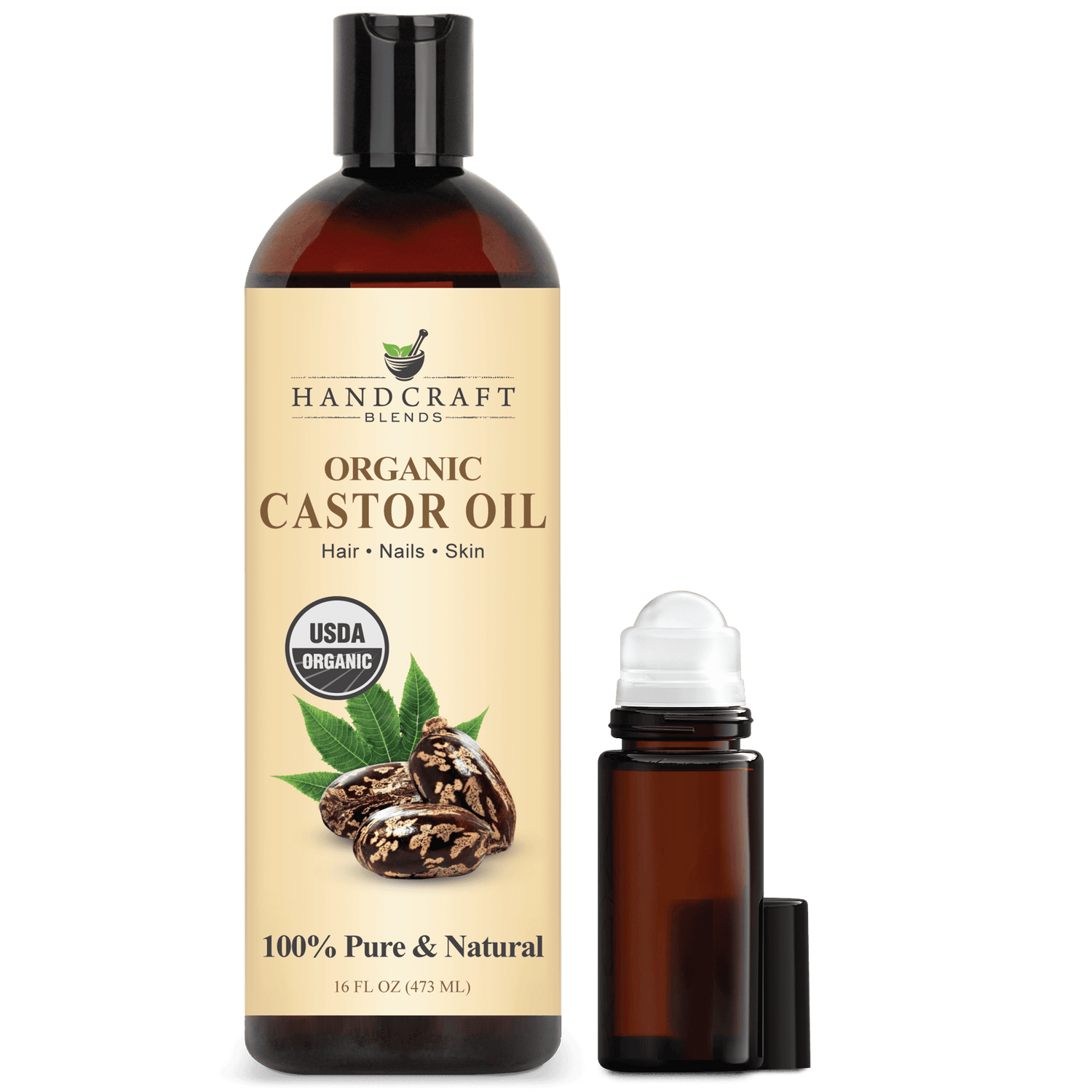 Organic Castor Oil with Roll on Bottle