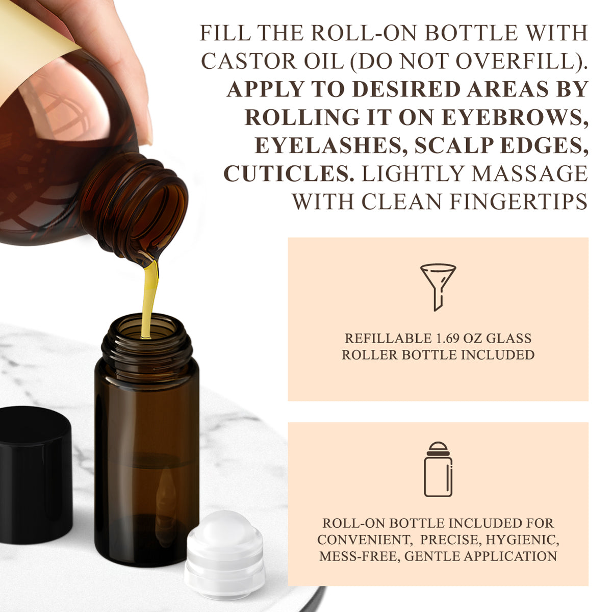 Organic Castor Oil Pack Wrap with Roll on Bottle