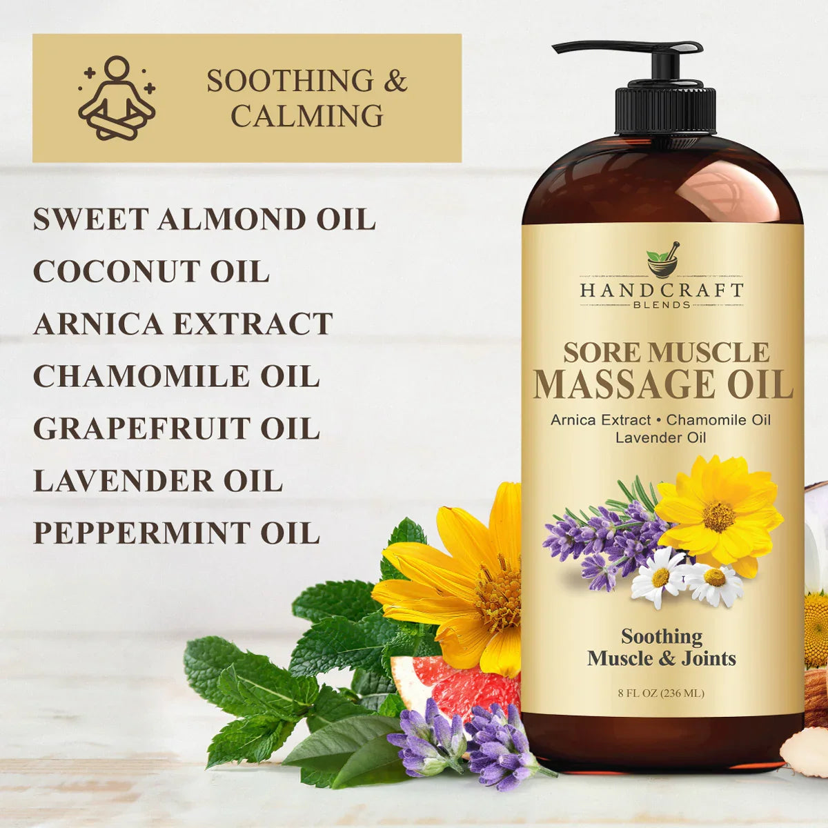 Cooling and warming massage oil application