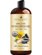 Handcraft Blends USDA Organic Sunflower Oil - Cold-Pressed 16 Fl Oz - 100% Pure and Natural - Premium Grade Carrier Oil for Skin and Hair - Hair and Body - Massage - Hexane-Free