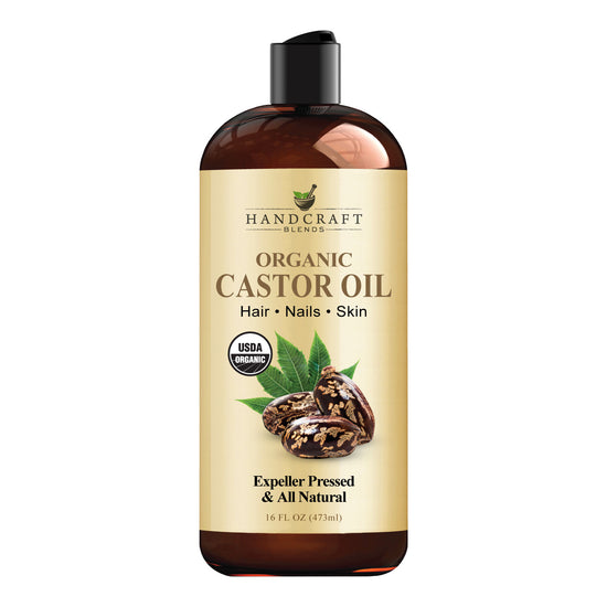 Handcraft Organic Castor Oil for Hair Growth, Eyelashes and Eyebrows - 100% Pure and Natural