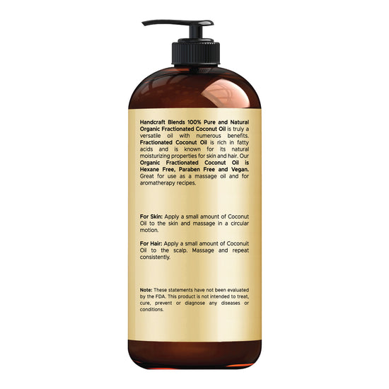 Handcraft Organic Fractionated Coconut Oil - 100% Pure and Natural