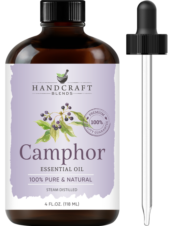 Handcraft Blends Camphor Essential Oil – Huge 4 Fl Oz – 100% Pure and Natural – Premium Grade Essential Oil for Diffuser and Aromatherapy, Skin, Massage, Candle and Soap Making Fragrance