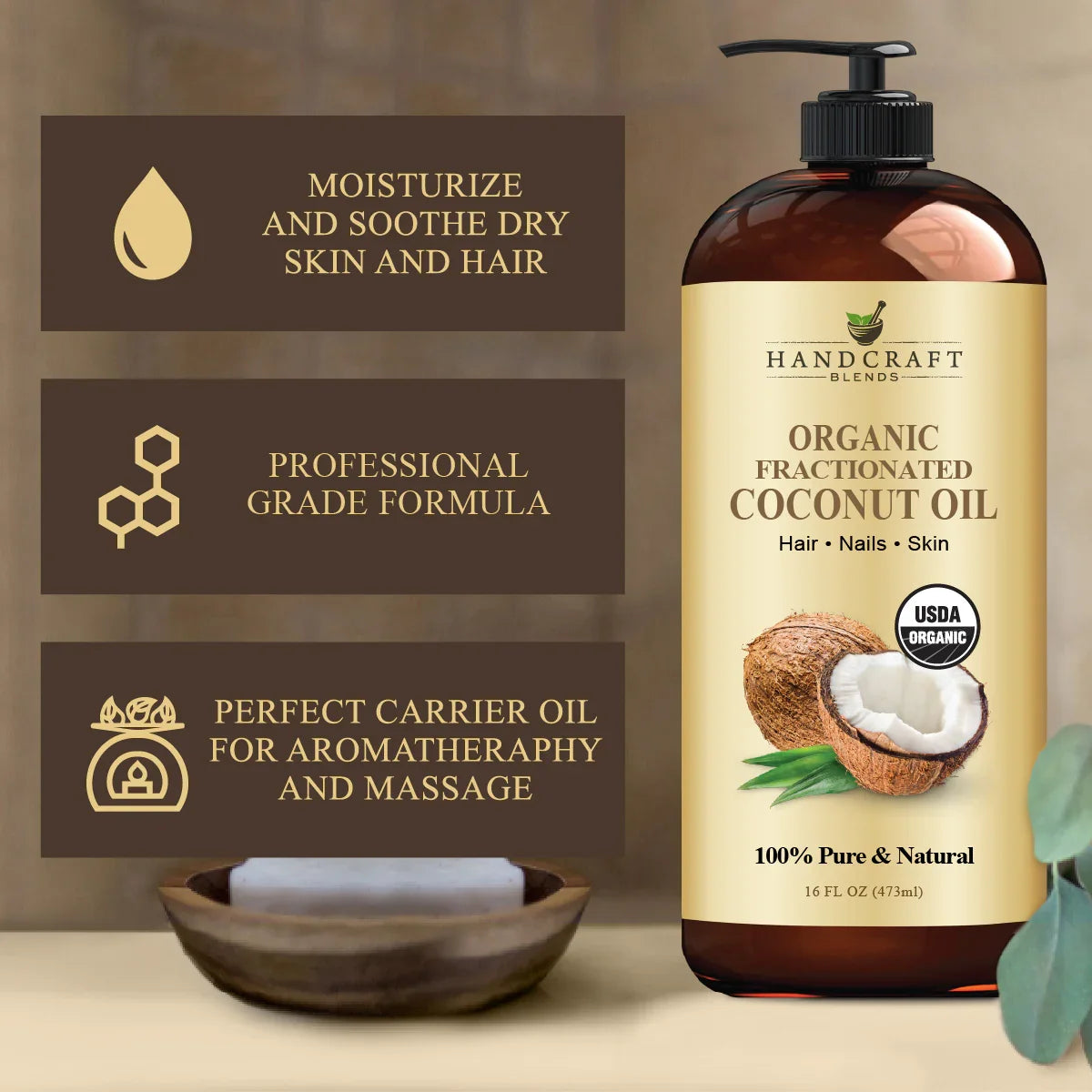 Organic Fractionated Coconut Carrier Oil - 8 Fl Oz Organic Fractionated Coconut Carrier Oil - 8 Fl Oz