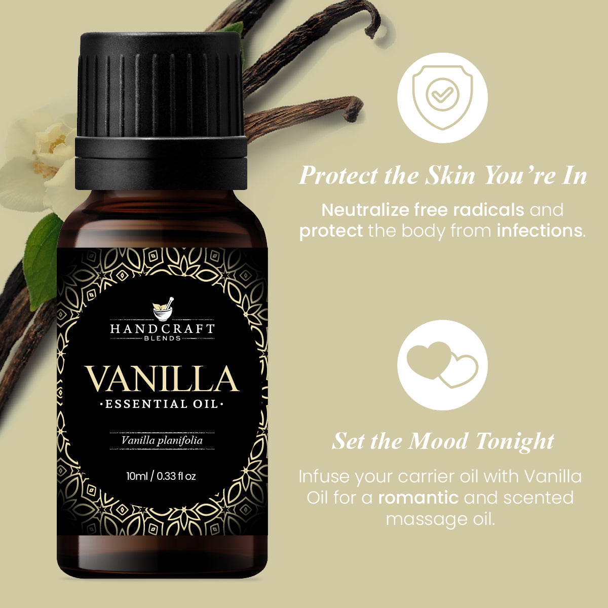 Vanilla Essential Oil Organic Olant & Natural 100% Pure Therapeutic Gr –  MUMAZYL