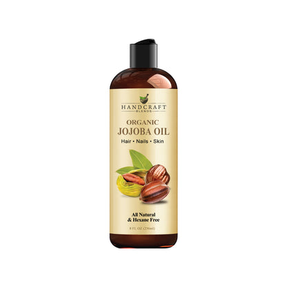Handcraft Organic Jojoba Oil 8 fl. oz – 100% Pure & Natural Jojoba Oil for Skin, Face and Hair