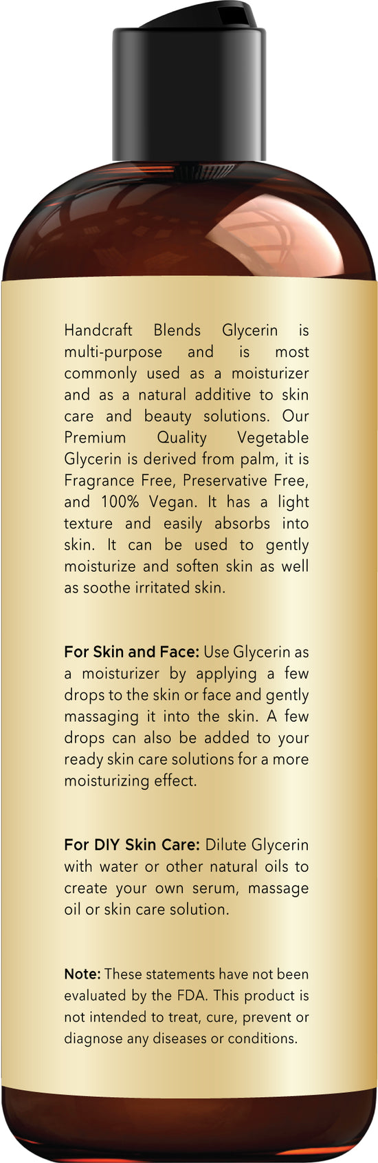 Handcraft Blends Vegetable Glycerin/Glycerine - for DIY Blends 8 Fl Oz - 100% Pure and Natural - Premium Grade Oil for Skin and Hair - Hair and Body - Massage